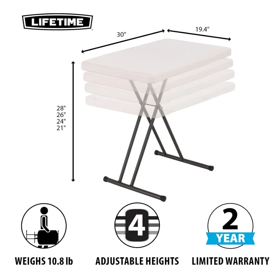 30 inch Personal Folding Table Indoor Outdoor Almond 28240