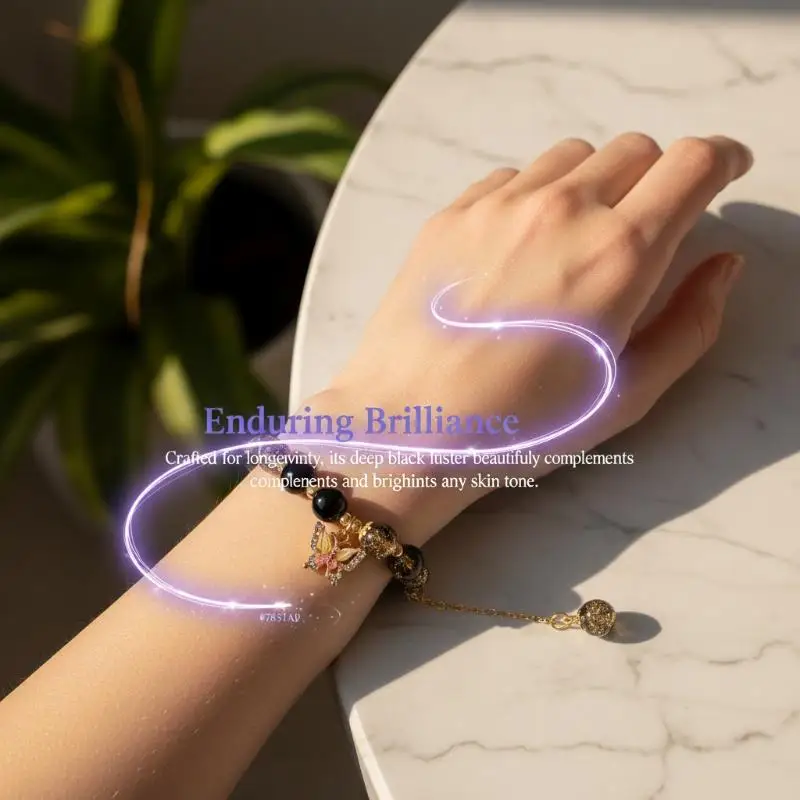 Korean Purple Butterfly Beaded Bracelets Women Girls Ins Fashion Tassel Jewelry for Everyday Styling Accessories