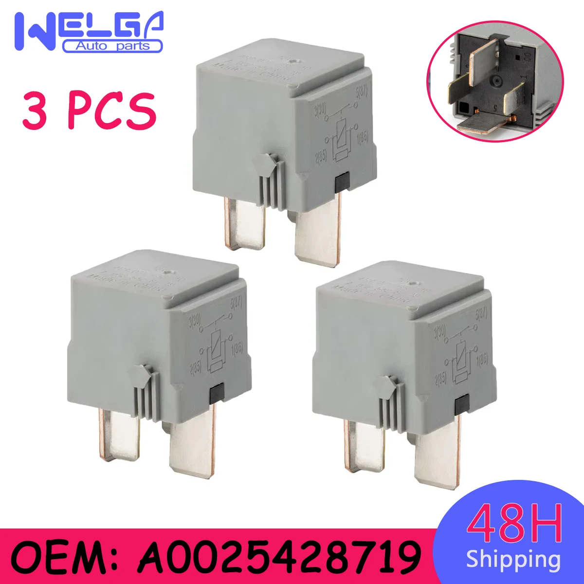 

A0025428719 3pcs Car Relay 0025428719 For Mercedes-Benz C-CLASS W204 E250 C250 C350 Multi-Functional Relay 4RA007793-10