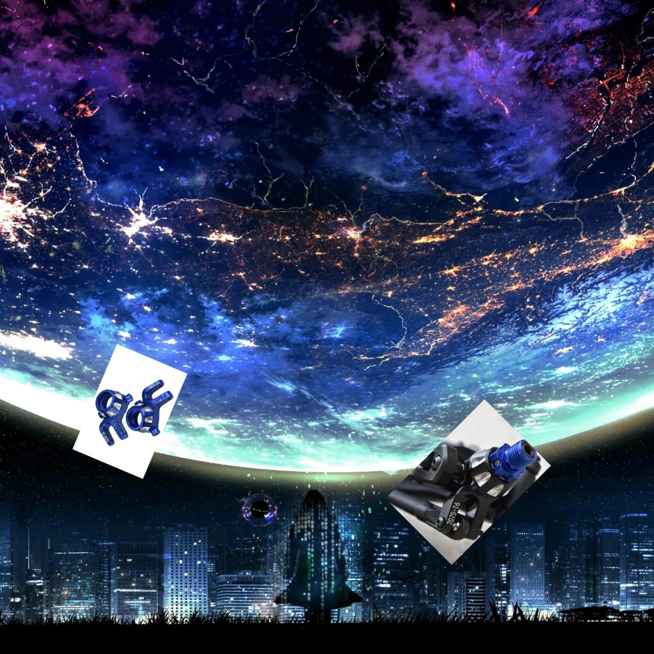 

GPM-Aluminum Front Knuckle Arms for Traxxas Sledge Monster Truck, 7075, 95076-4