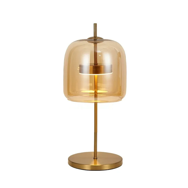 

Light luxury creative living room table lamp, post-modern bedroom bedside LED study model room hotel glass decorative table lamp