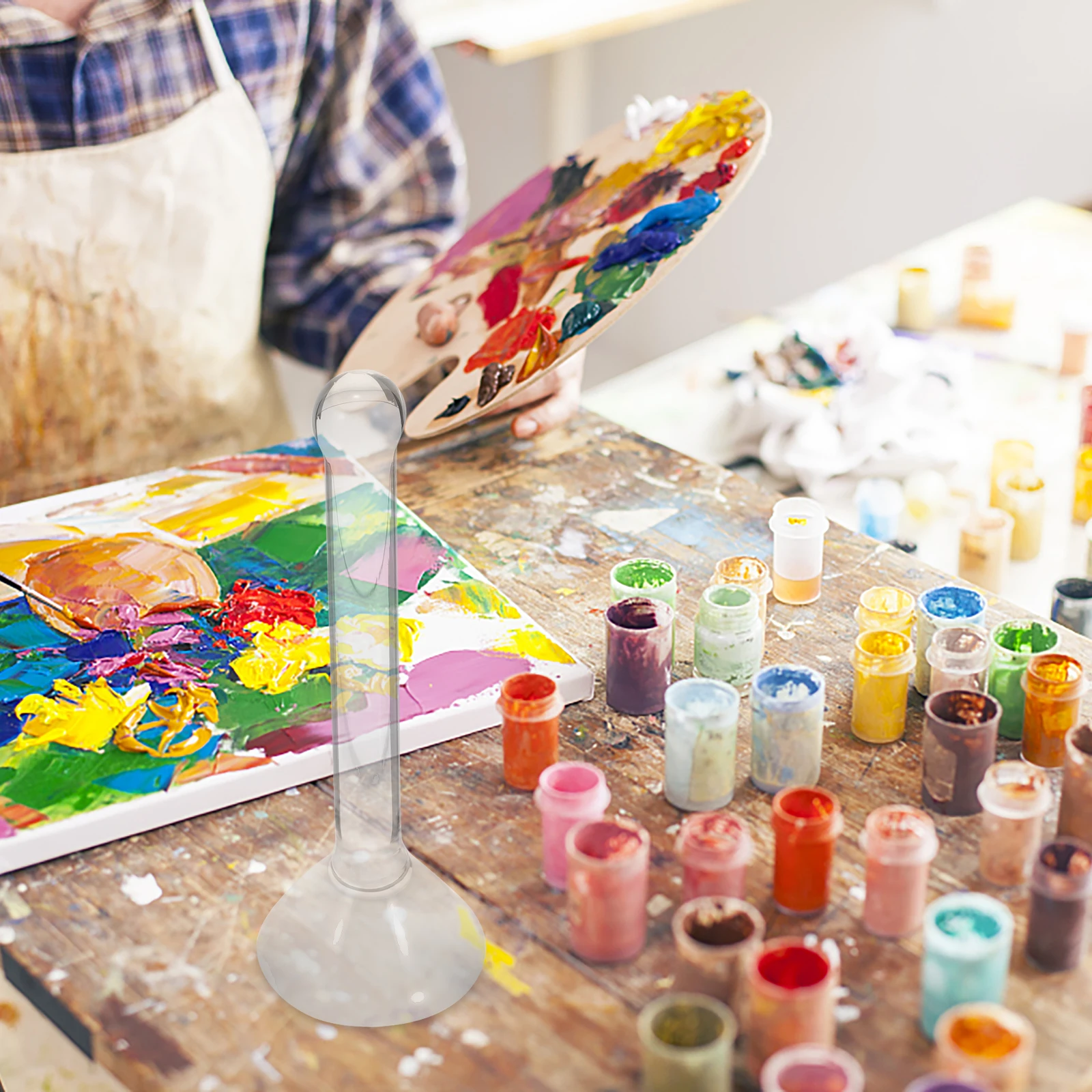 

Pigment Grinding Pestle Glass Muller Ergonomic Grinding Rod for Mineral Paints Oil Watercolor Painting Homemade Supply