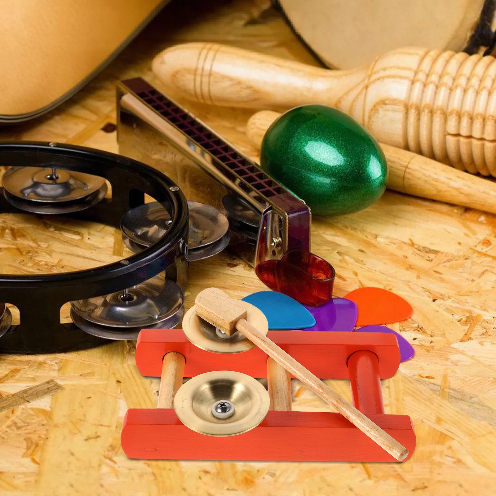 

Children's Copper Cymbals Finger Training Instrument Hand for Parties Bells Tambourine Kids