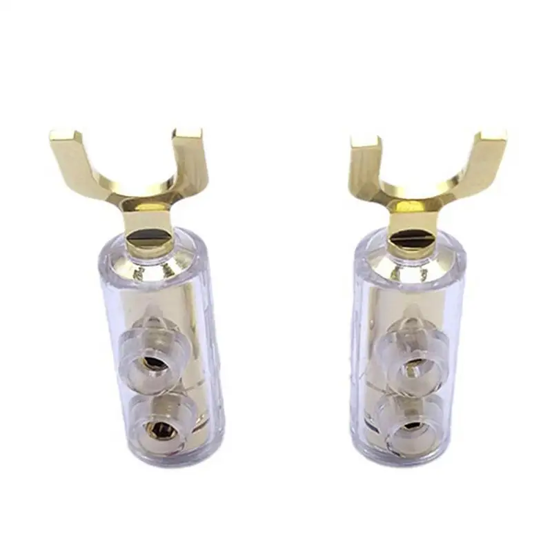 Разъем провода динамика Прочный Y-образный разъем типа «банан» Адаптер провода динамика Позолоченный разъем динамика Разъемы типа «банан» для динамика