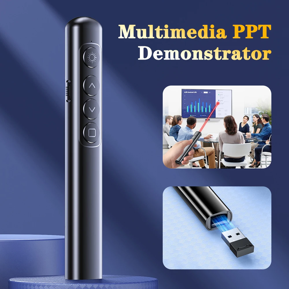 Presentation Clicker for PowerPoint Presentations 2.4GHz Wireless PPT Remote for Computer Laptop Use for Classroom Office