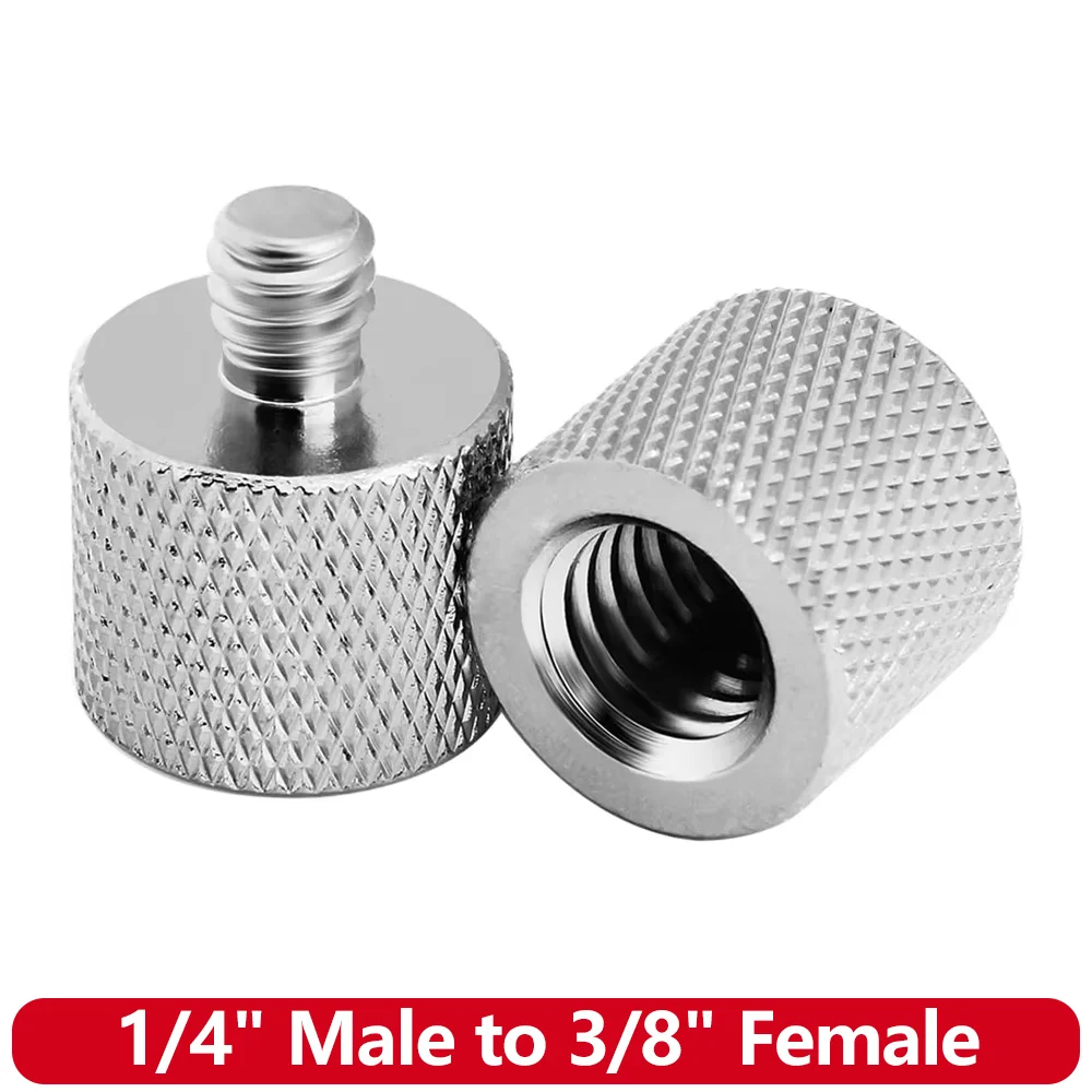 Adaptador de Rosca de 1/4" Macho a 3/8" Hembra, Convertidor de Tornillo de Aleación de Aluminio para Trípode, Monopié, Cámara, GoPro, DJI OSMO, Insta360