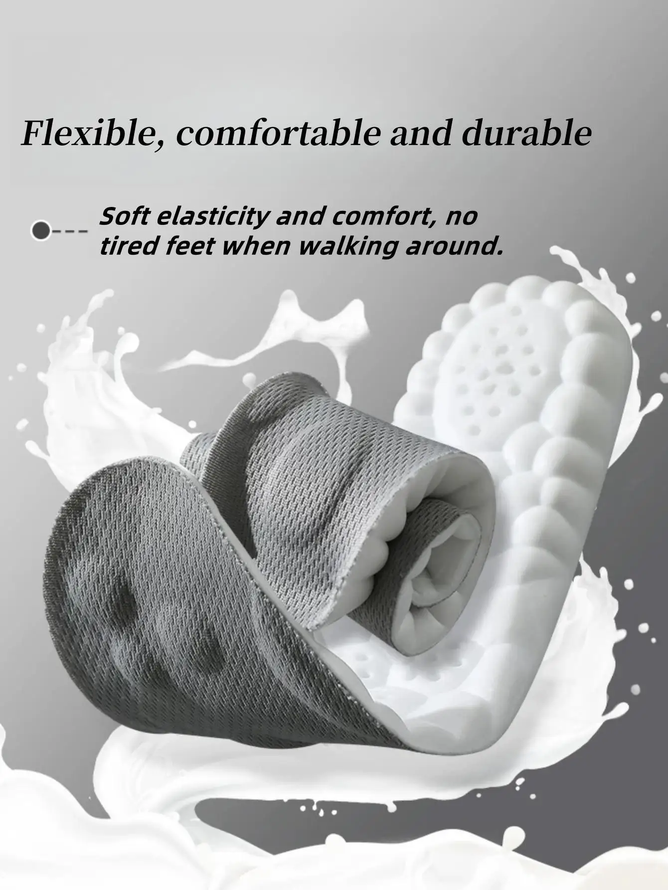 2Pcs Sport Insole Sweat Absorption And Breathable Thickening Shock Absorption Super Soft And Comfortable Elastic Insole image 4