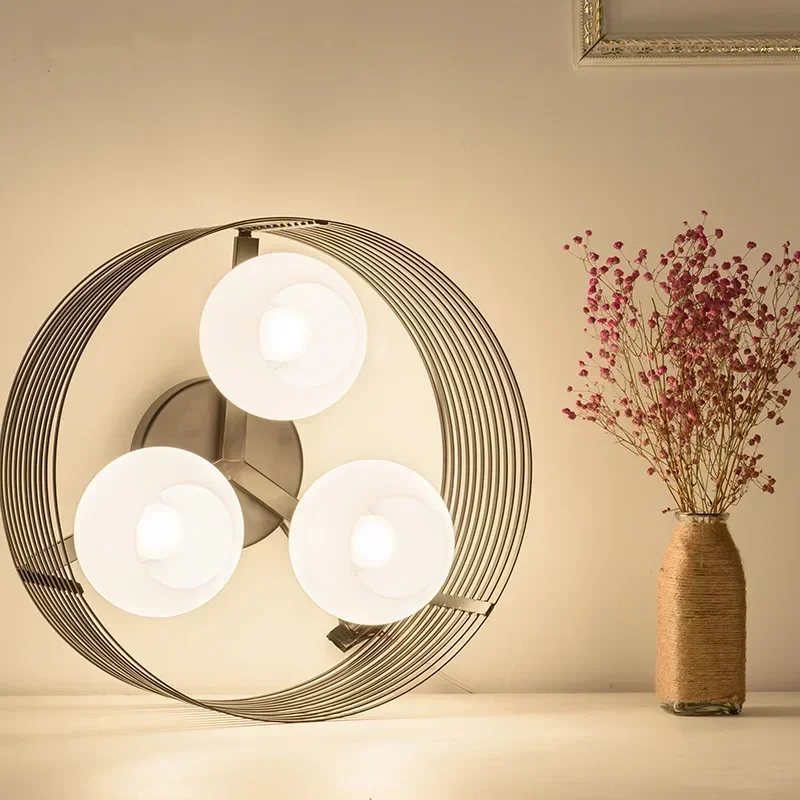 

MYI Bedroom Lamp Round Led Glass Ceiling Lamp, Nordic Dining Room Lamp, European Style Modern Minimalist Creative Lamp