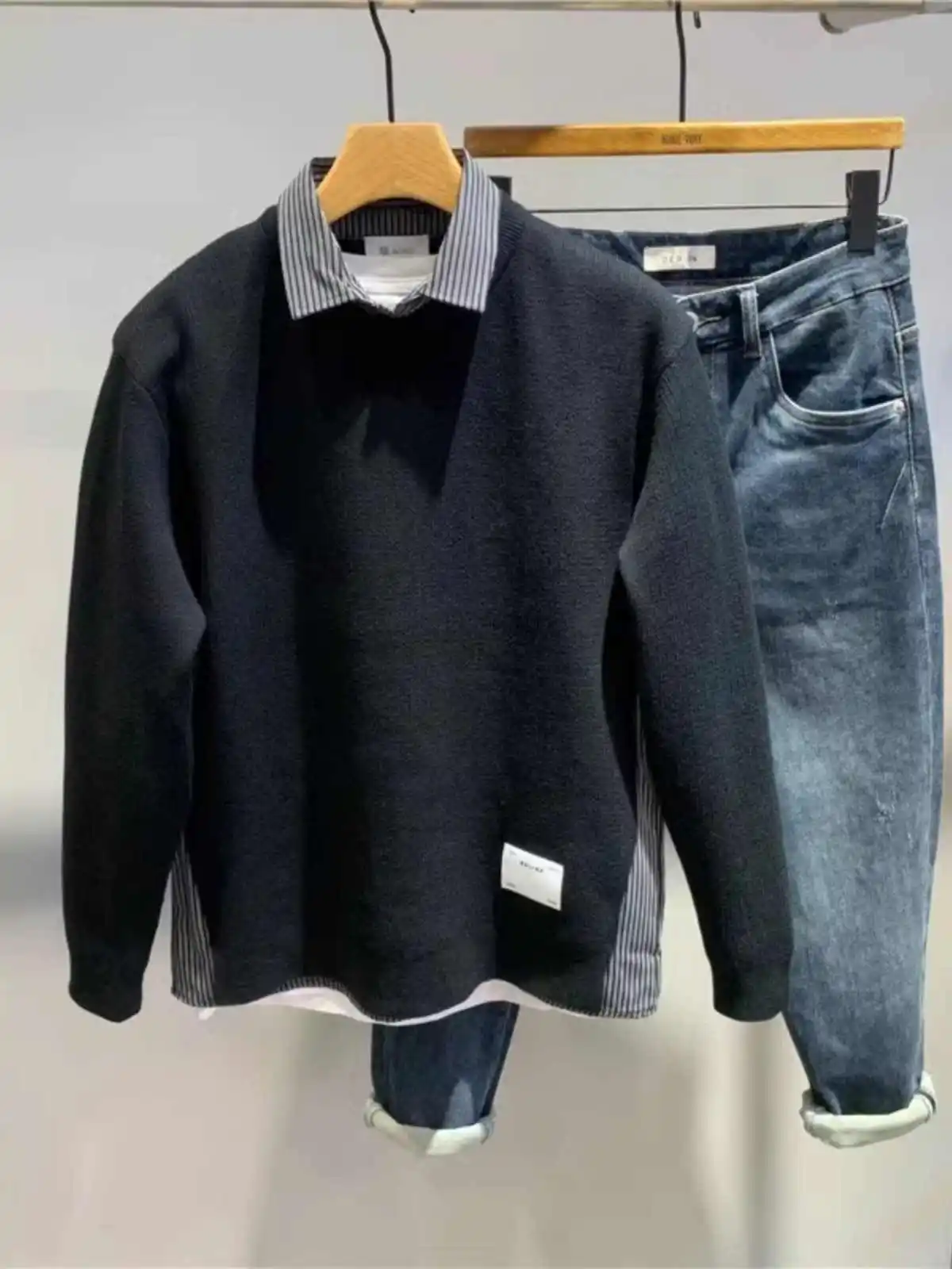 

Slim Fit Men's Knitted irt Collar Sweater Busin Casual Long Sve Faion Urban Sle Spring Autumn New Arrival Single ...