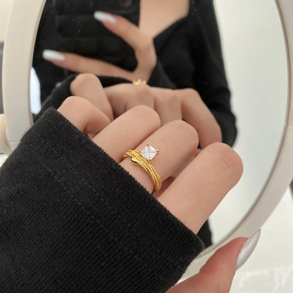 Bague en argent S925 pour femme, conception féminine, bague de personnalité de niche, ligne de fouet, torsion de pâte frite, mélange et match, ouverture réglable