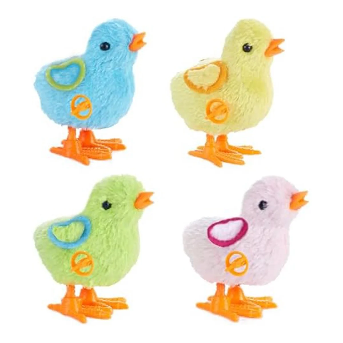 4Pack Easter Jumping Wind Up Plush Toys for Toddlers Kids,Hopping for Easter Chick