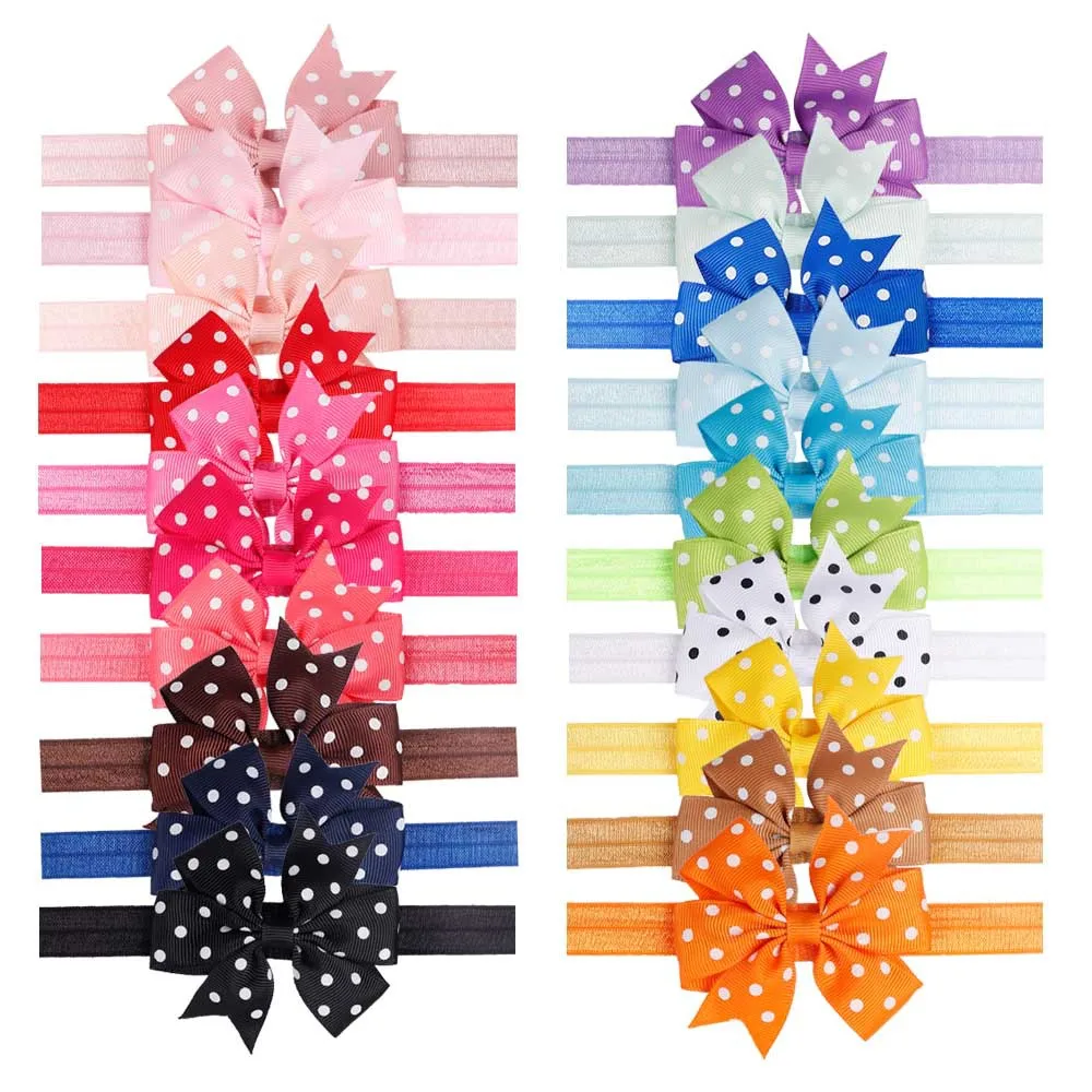 

Baby Headband Grosgrain Elastic Bow Head Band Cute Polka Dot Bowknots Hair Bands Decorative Hair Accessories for Kid 10PCS