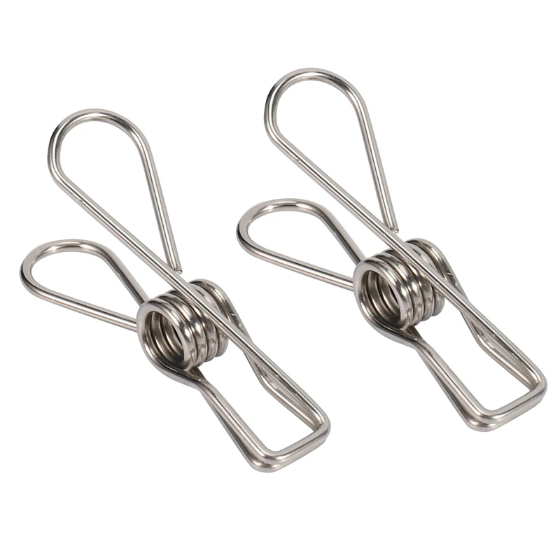 24 Pcs Stainless Steel Wire Clip, Multi-Function Clip, Utility Clip Pins Hanging Clip Office Fastener, Metal Wire Clip For Cloth