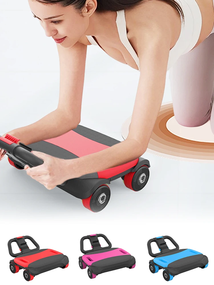 Abdominal Wheel Exerciser 4 Elbow Design Slider Abdominal Workout Wheel Automatic Rebound Antislip Home Gym Fitness Equipment