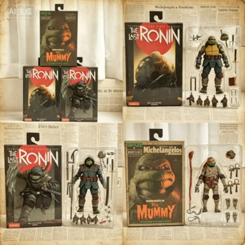 

NECA The Last Ronin Unarmored and Armored Teenage Mutant Ninja Turtles Action Figures Collectible Anime Dolls with Mummy