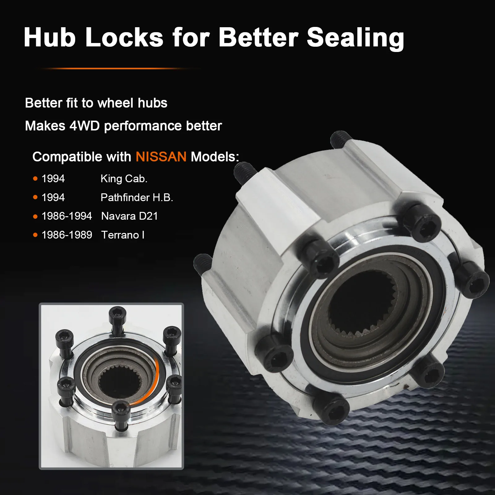 40250-2S610 For Nissan 4x4 D21 D22 Pickup Xterra Pathfinder Navara Free Wheel Locking Hub Padlocks 28 Splines Auto Accessories