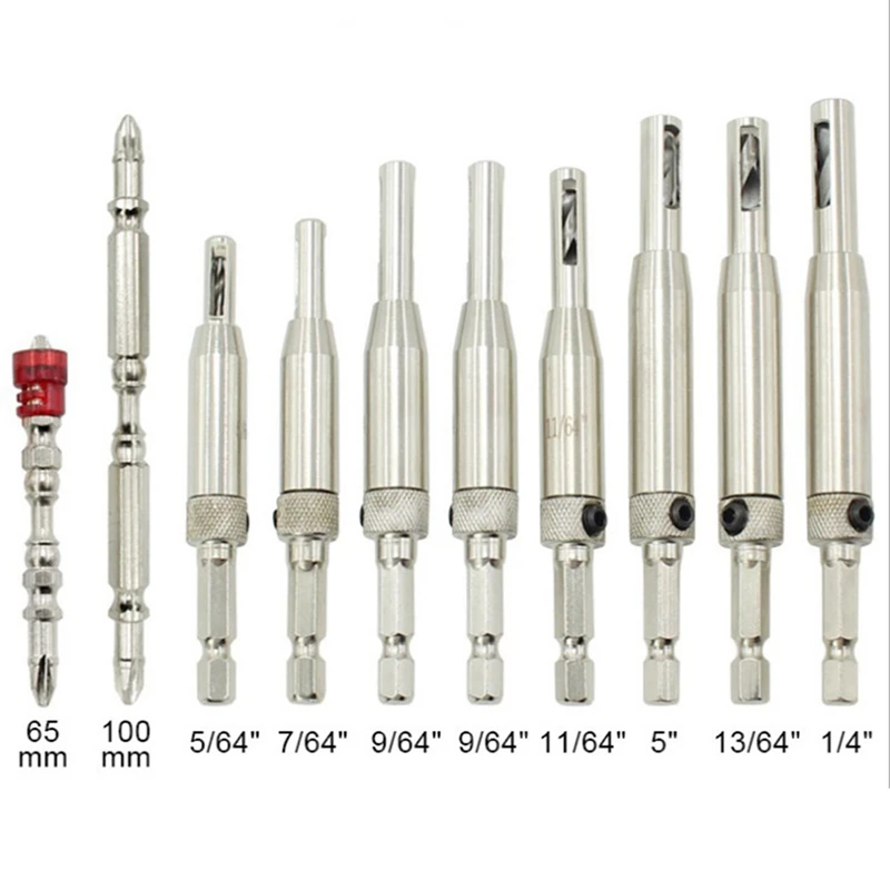 10 pz porta e finestra cerniera foro apri utensile elettrico trapano Set argento acciaio lavorazione del legno posizionamento testa Batch antiscivolo