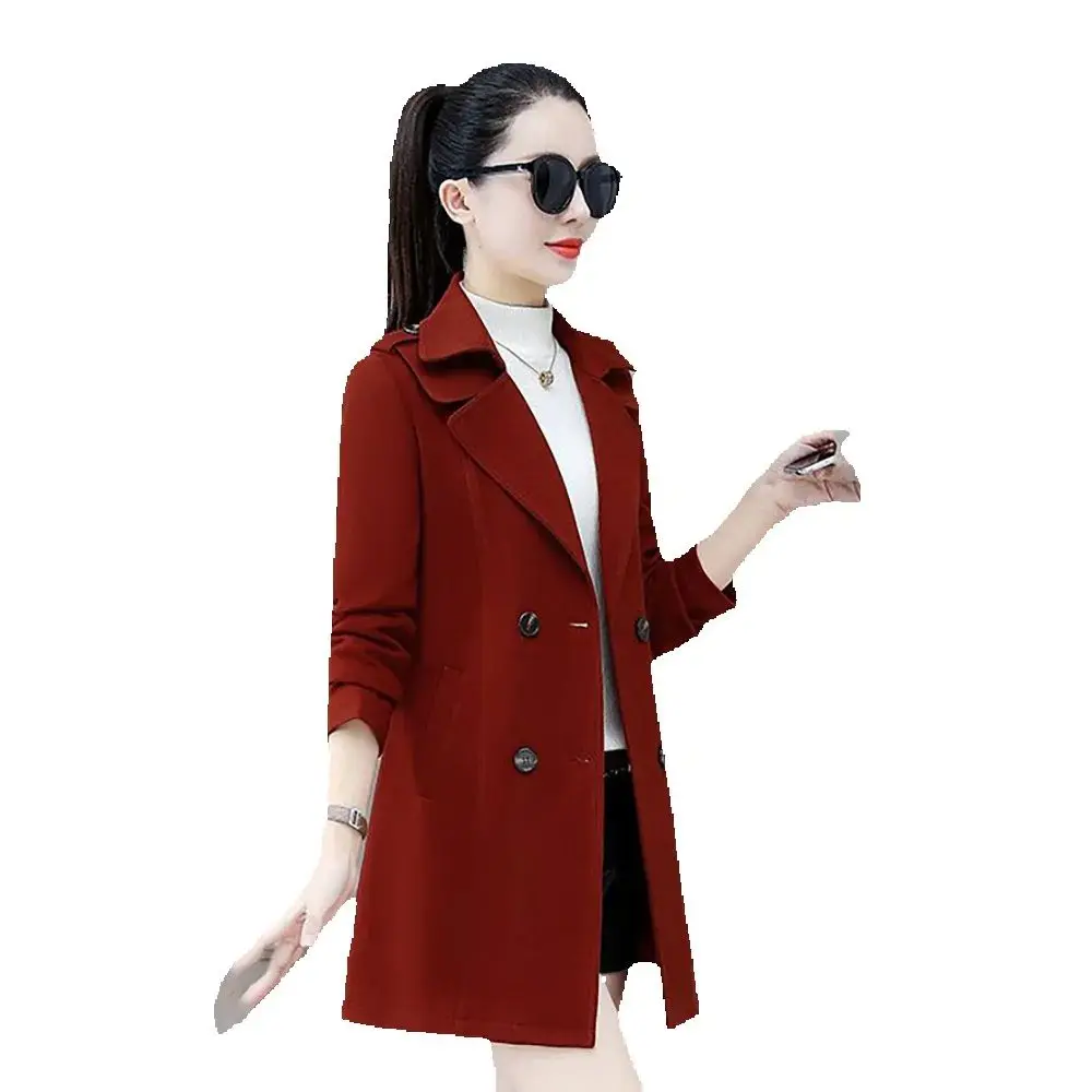 

High-end Stitching Windbreaker Women's New Belts In Spring And Autumn 2024 Are Fashionable And Slim And The Long Coat Is Female.