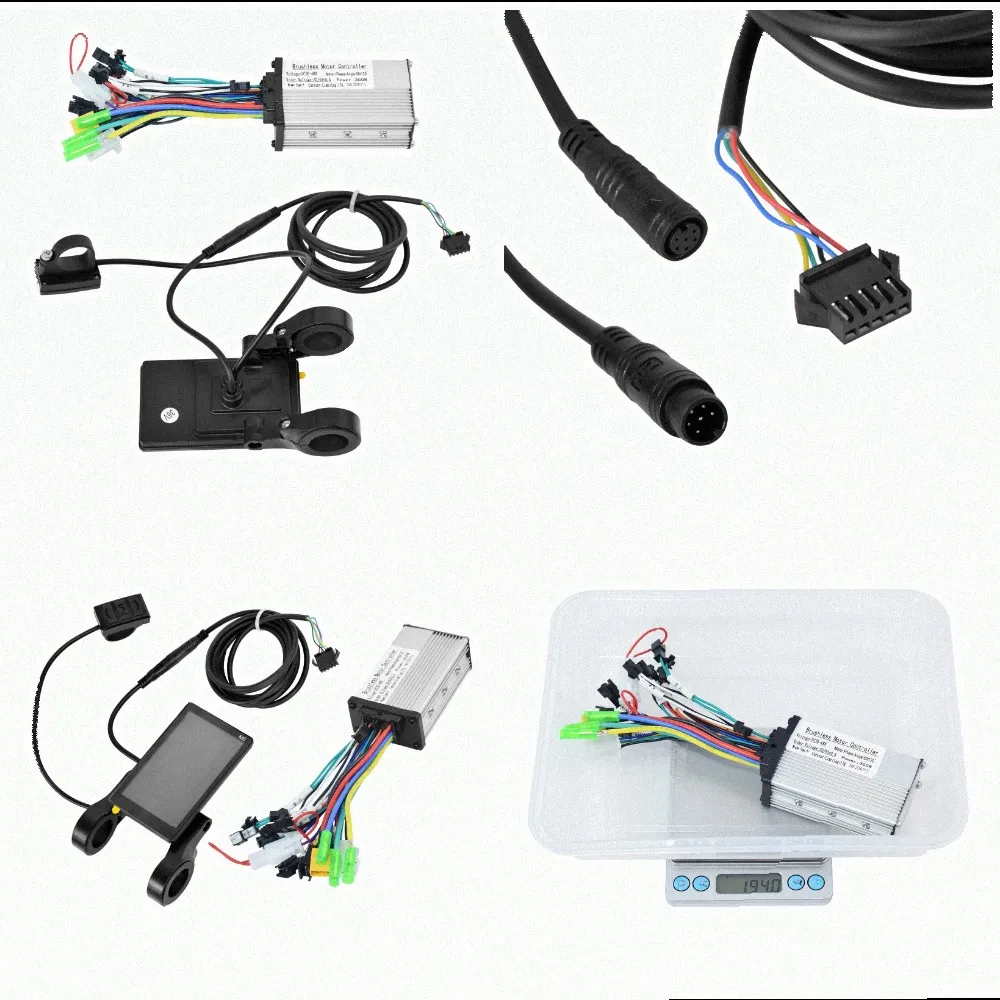 36V/48V 17A for e-scooter and E-Bike Controller with M5 Color LCD Display Showing Real-Time Speed Battery Level and System