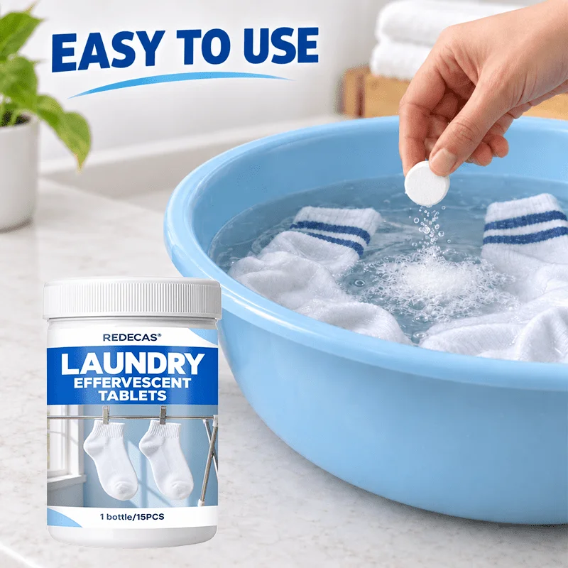 Sock Care Effervescent Tablets - Deep Fiber Care, Freshens Socks & Clothes, Prevents Fading, Easy Soak, for Daily Home Use