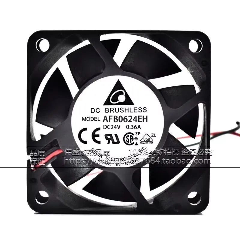 Original 6CM 60 * 60 * 25MM 24V 0.36A AFB0624EH high air flow dual ball frequency converter Cooling fan