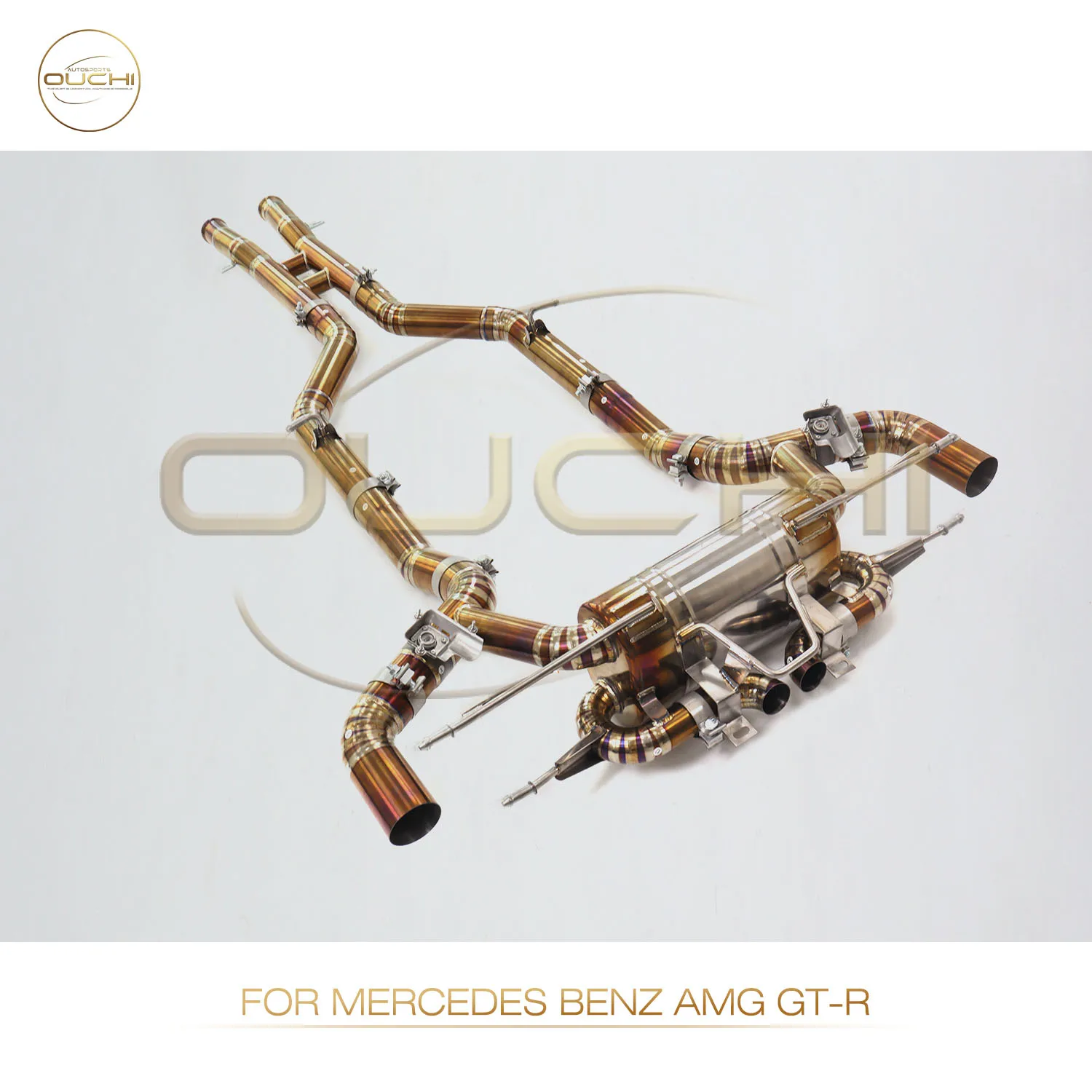 

OUCHI Factory Direct Sales Titanium Alloy Catback for Mercedes Benz amg GT-R Valves Exhaust 3 inches Pipe Lossless Installation