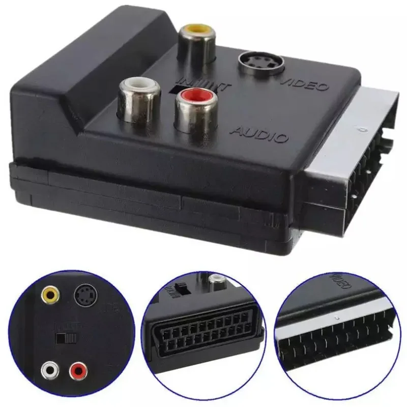 21Pin Scart To 3 RCA S-Video Adapter Composite RCA SVHS S-Video AV TV For Video DVD Recorder Projector Television