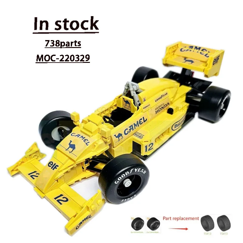

MOC-220329New Formula Car Lotus 99T Roadster Building Block Model738PartsMOC Creative Boy Kids Birthday Building Blocks Toy Gift