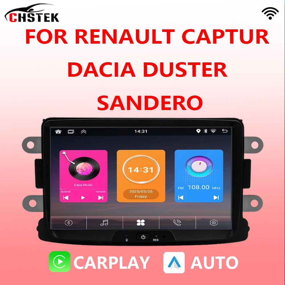 CHSTEK Car Radio Multimedia Carplay For Renault Captur Dacia Duster Sandero Logan Lodgy Bluetooth Android WIFI Stereo Wireless
