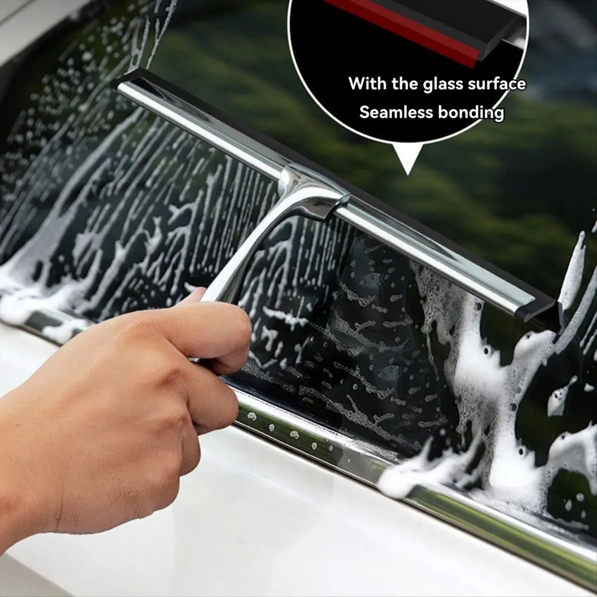Nices Shower Squeegee , Effective Rubber Blade Squeegee for Window, Shower Doors, Car Windshield, Mirrors, Kitchen Surfaces