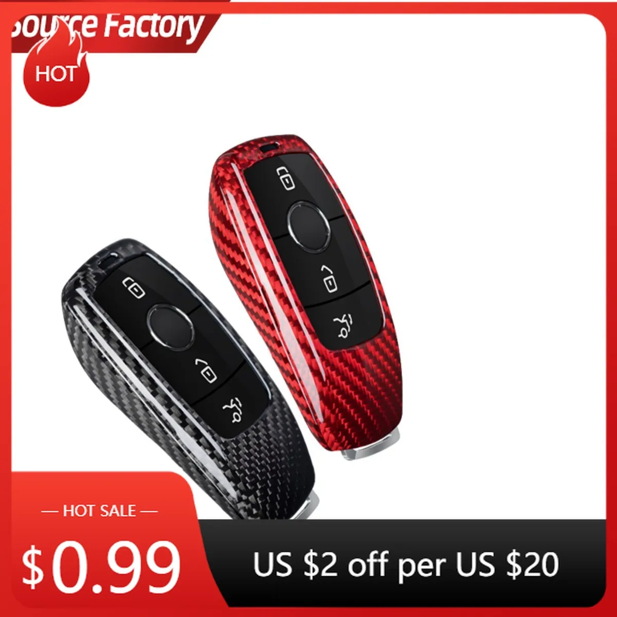

Car Stickers T-CARBON Carbon Fiber Car Key Case Cover Fob Shell Fit for Mercedes Benz E Class W213 E200 E260 E300 E320 S cl