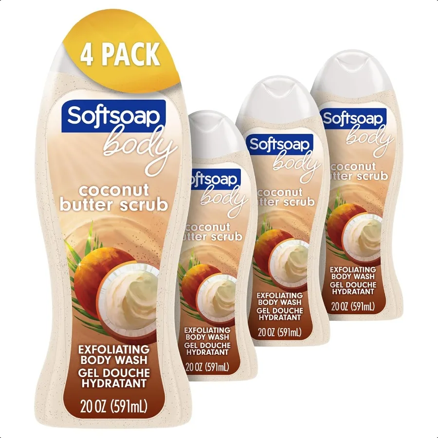 

Softsoap Body Wash Coconut Butter Scrub Exfoliating Body Wash 20 Ounce 4 Pack