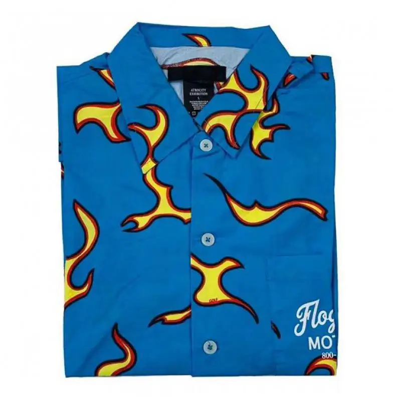 Men Golf Flame Le Fleur Tyler The Creator Cotton Camisas Casual Shirts Shirt High Quality Pocket Short-sleeves Top