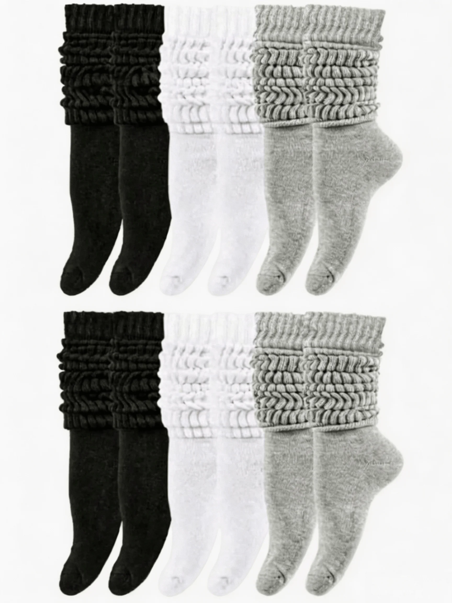 3 Pairs Unisex Winter Yoga Socks, Fashionable Wide Cuff Design, Full Palm Silicone Anti-Slip and Shock-Absorbing, Suitable f