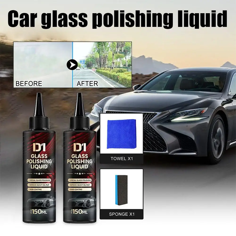 Nettoyant en profondeur pâte Film retrait voiture verre polissage liquide voiture verre vernis liquide pare-brise miroir masque Auto polonais Kit