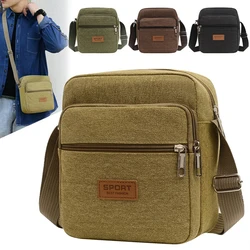 Men's Fashion Canvas Small Bag Casual Men Mini Handbags Male Crossbody Shoulder Messenger Bags For Men Business Sidebag