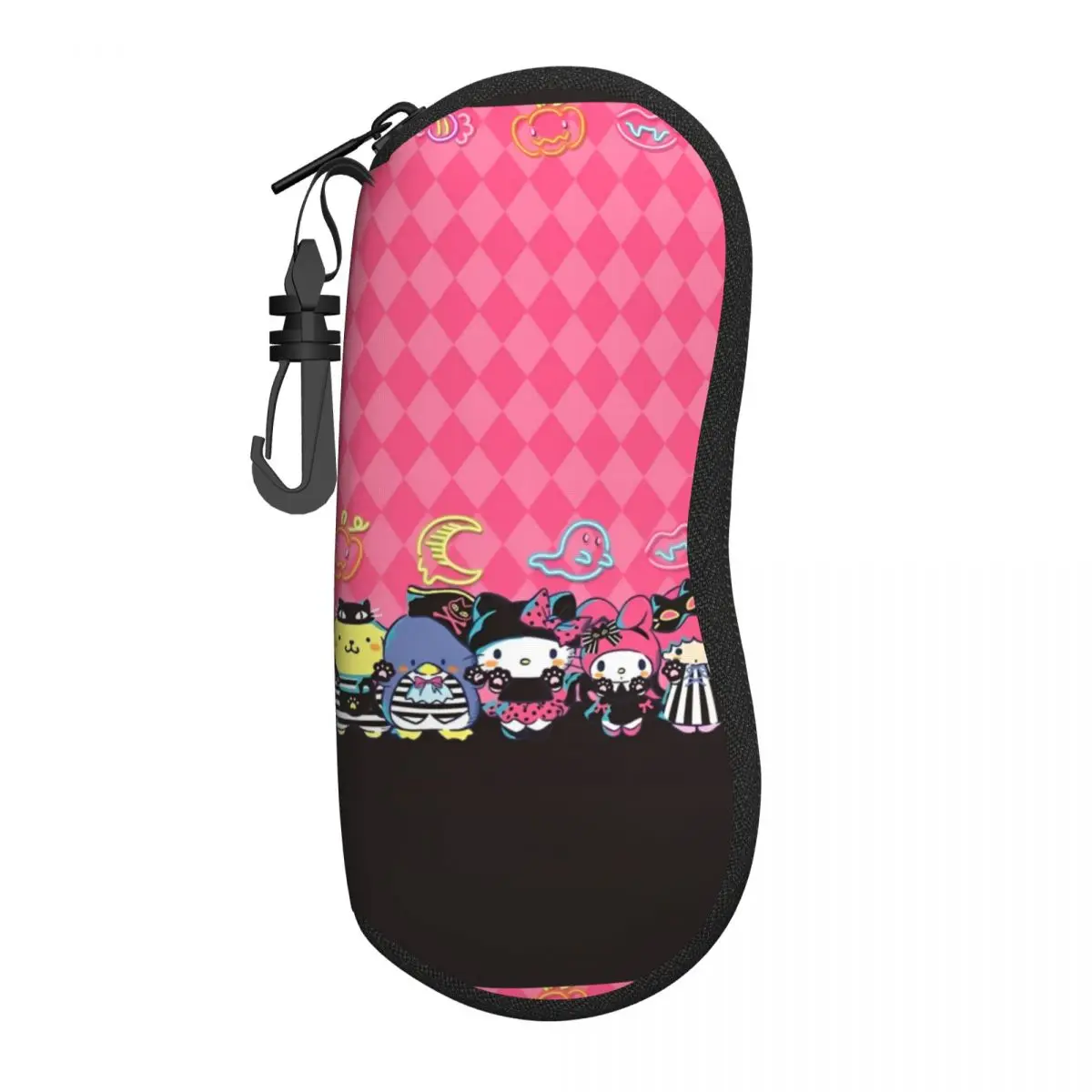 Cartoon Halloween Hello Kitty Glasses Case Portable Zipper Pompompurin My Melody Reading Box Gift Eyewear Container