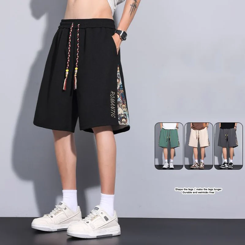 

Новые мужские модные универсальные винтажные шорты с вышивкой, повседневные удобные дышащие спортивные брюки, летние мужские шорты 2026 года