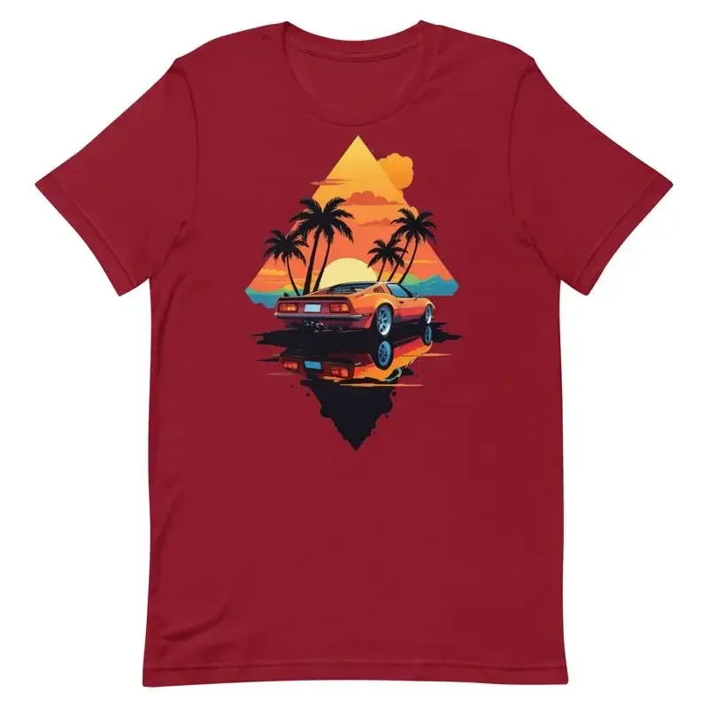 Exotisches Auto-Sonnenuntergang-T-Shirt