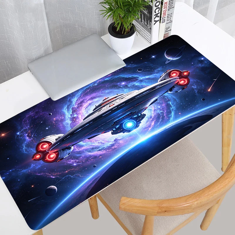 Beautiful Spacecraft Mouse Pad Large Gamer XXL Keyboard Desk Mouse Mat Carpet Rug Rubber Tapis Souris Gaming Notbook Mousepad
