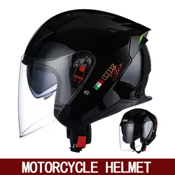 Cross-country motorcycle helmet dot certification men's and women's full face retro motorcycle double lens winter anti-fog helme