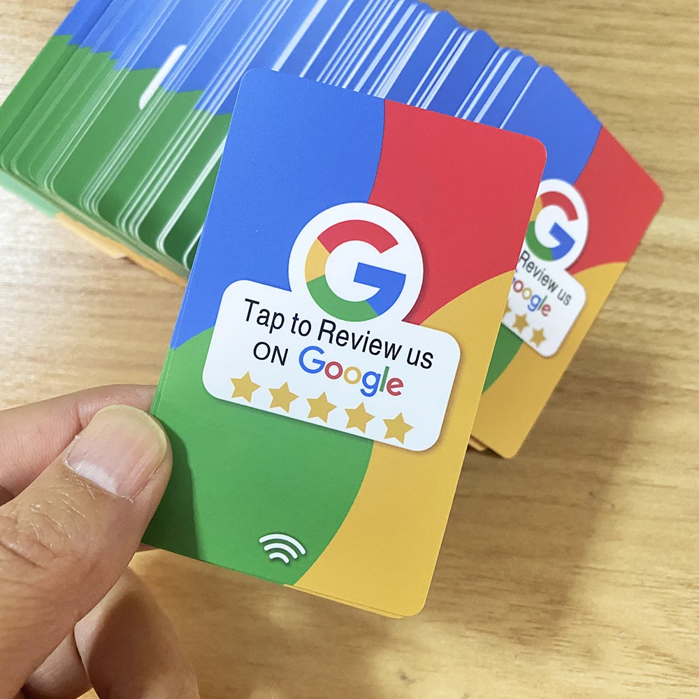 Google Review NFC Card Increase Your Reviews PVC Material Standard Card Size Google Tap To review Cards