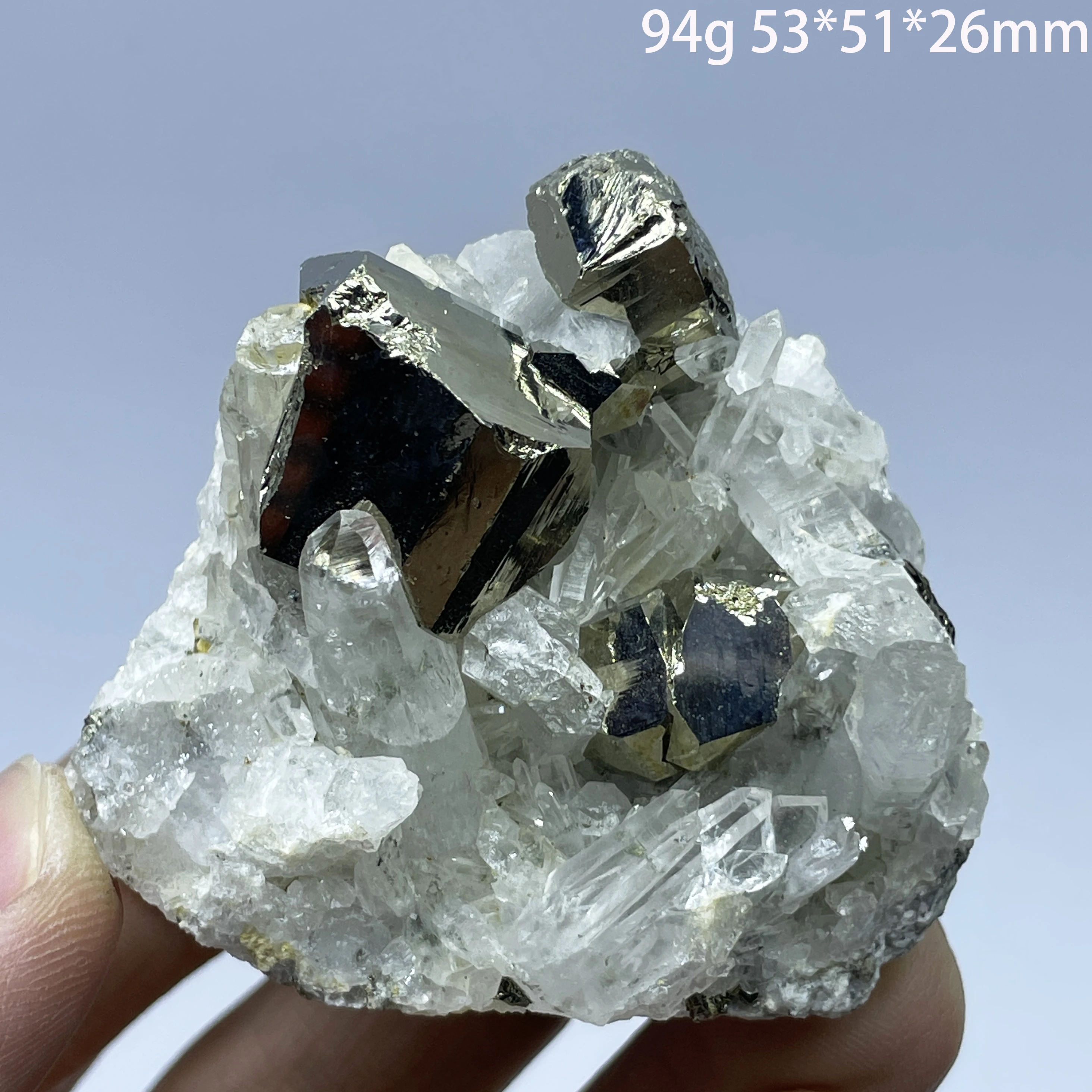 Natural Pyrite With Clear Quartz Mineral Specimen Raw Rock Home Decoration Healing Crystal