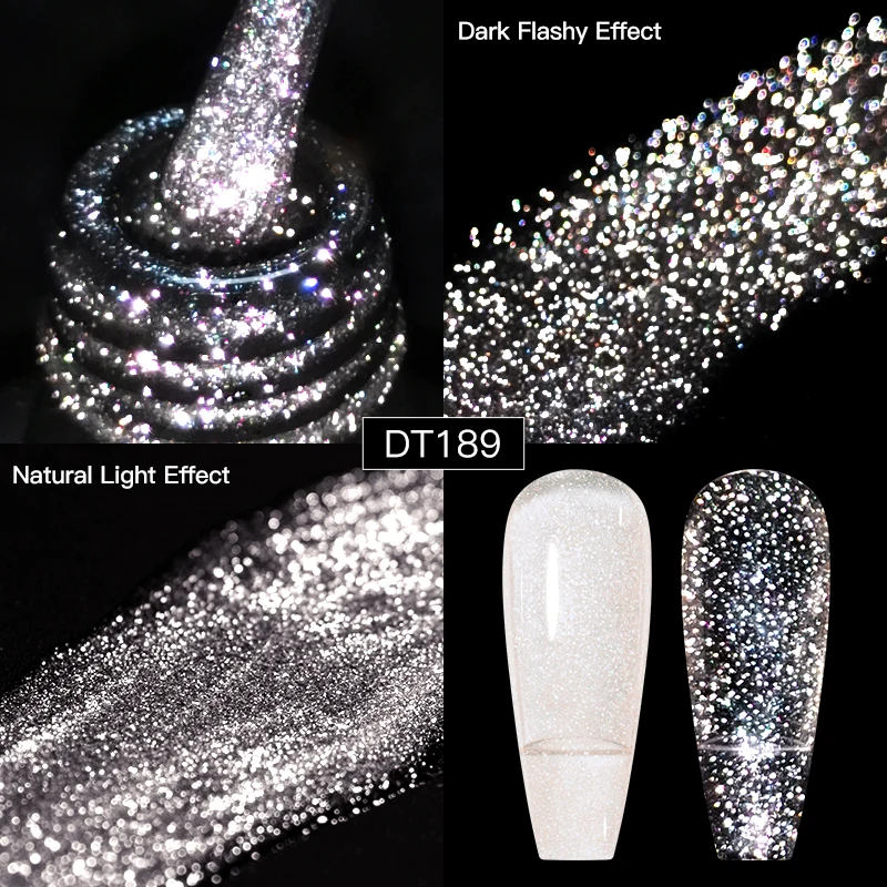 MEET ACROSS 7ml Jelly Glitter Gel Nail Polish Sparkling Chip-Resistant Nail Supplies UV/LED Vernis Gel for Nails Decoration