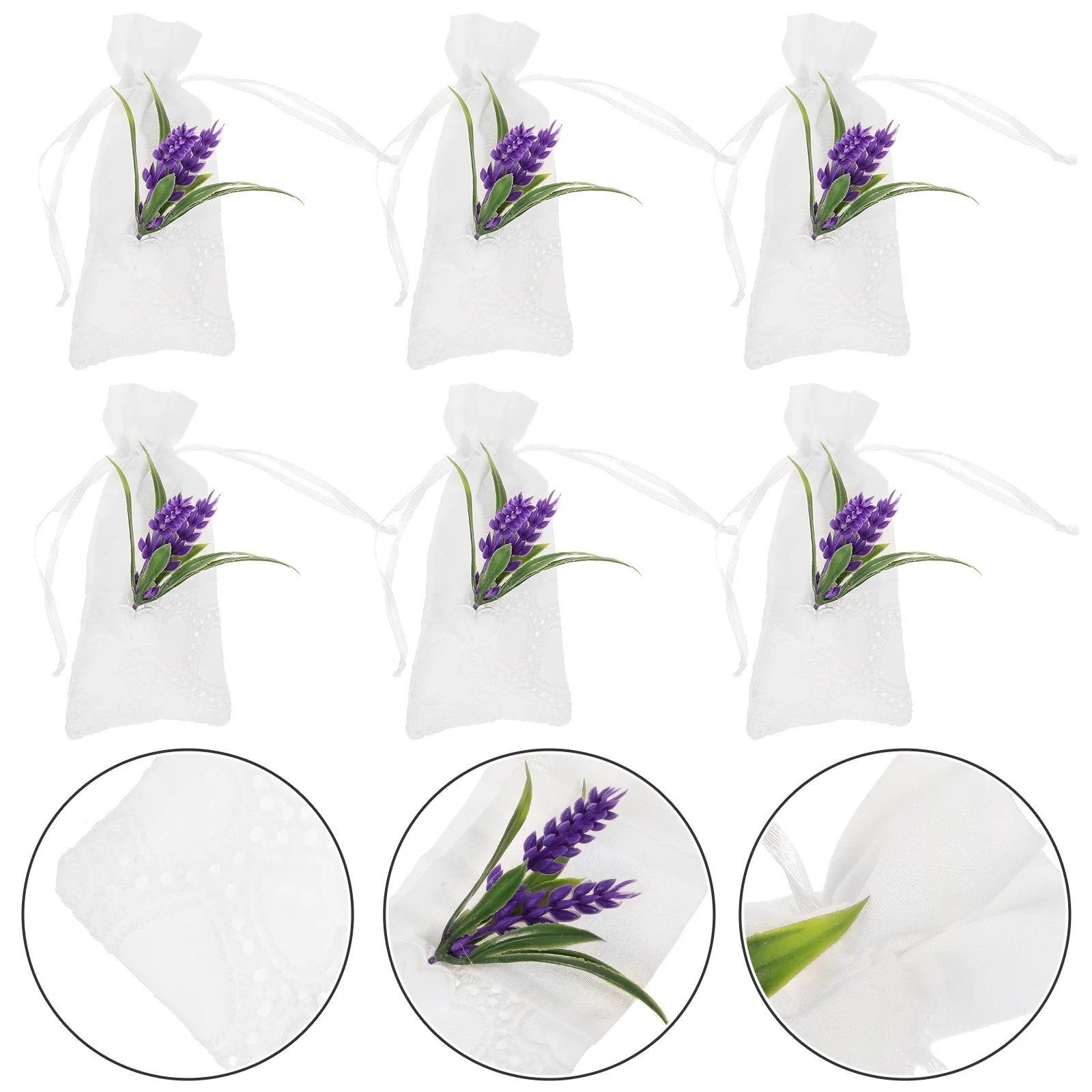

6Pcs Empty Lavender Sachet Bags Odor Removing Cotton Drawstring Pouches for Storage Gift Packing Dried Flower Fragrance