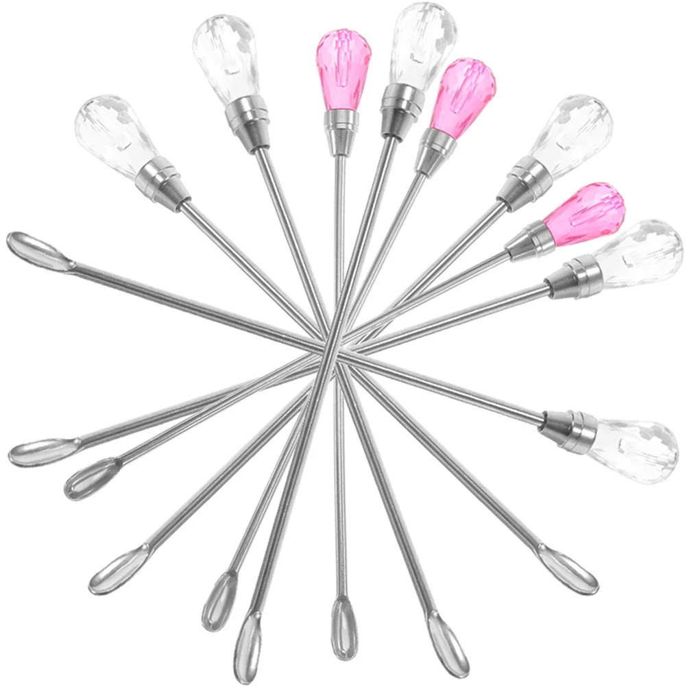 

9Pcs Stirring Stick and Spoon Set Metal Pigment Mixer for Tattoo Ink Brow Powder Mixing DIY Art Tools Ink Mixer