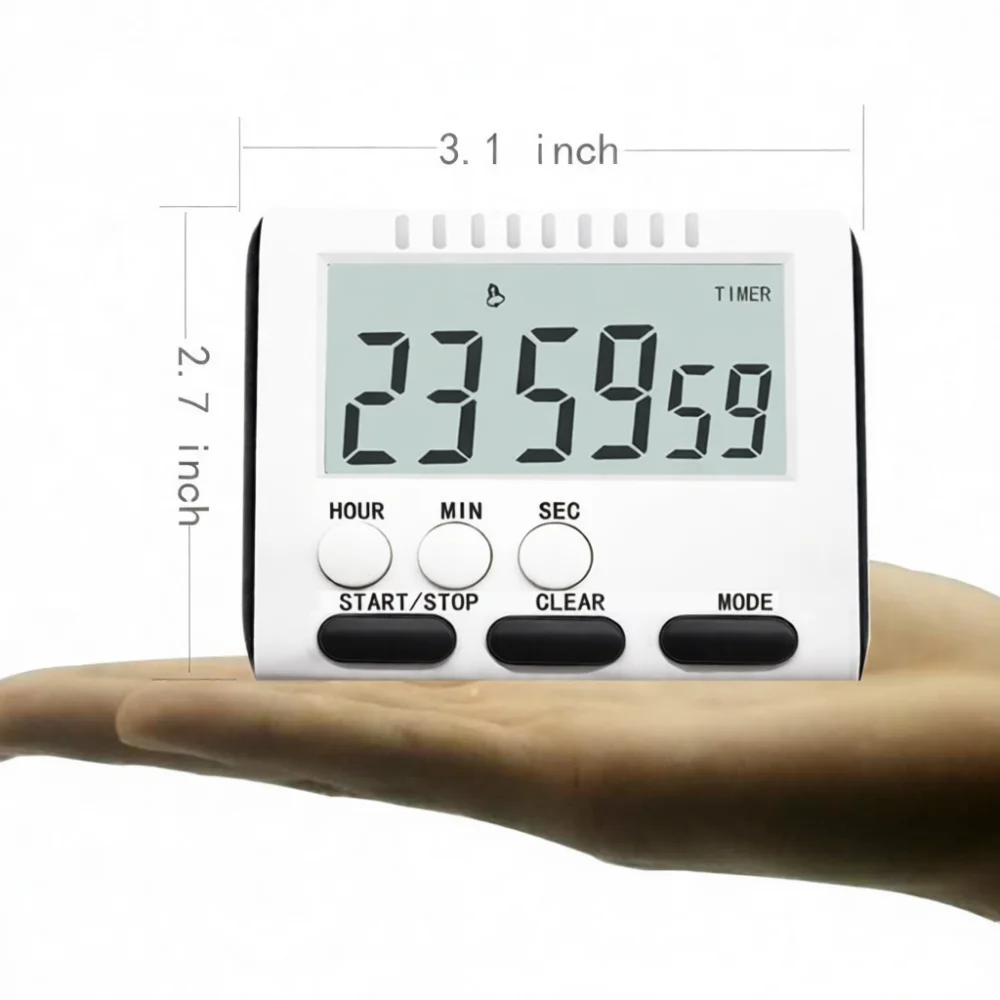 Digital Kitchen Timer Electronic Countdown Tool For Student Study Cooking Lab Time Planning Practical Bedroom Desk Accessory