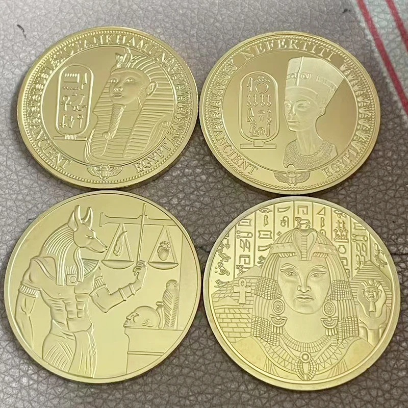 Ancient Egyptian Pharaoh Commemorative Coin Souvenir Dog Head Anubis Collection Coin