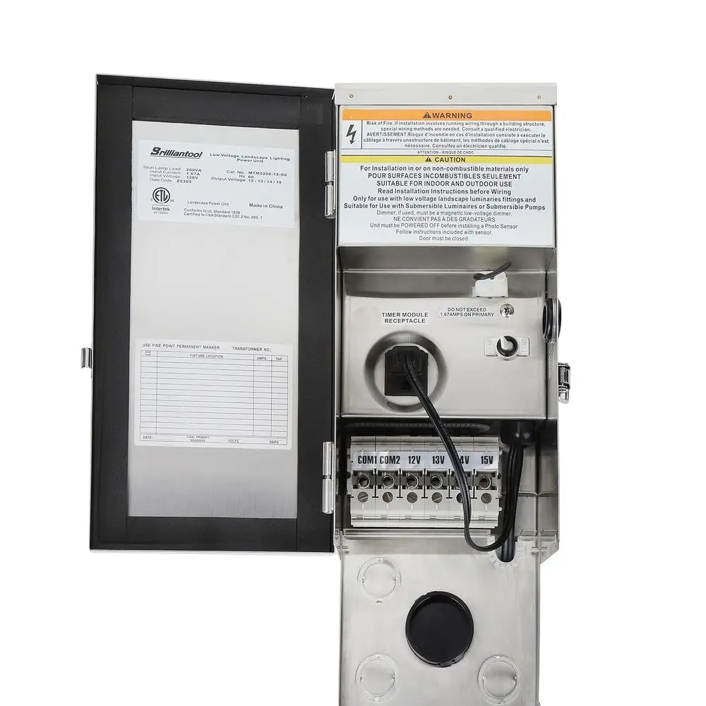 

200W Multi-Tap Low age Transormer, StainlSteel Guard, Landse Lighting Transormer or Garden Lights, Spotlights, loor Lights - 120