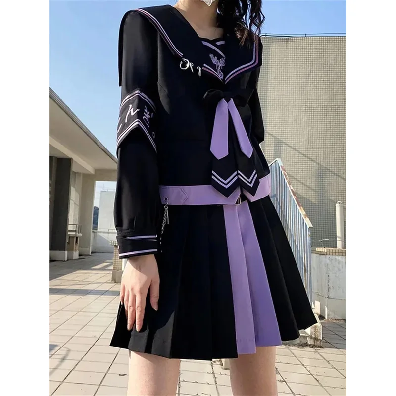 

Nicemix Jk Uniform Genuine Original Dark 2023SS Костюм моряка Bad Girl с длинной юбкой с рукавами Полный комплект Уникальный Streetwearv; 2,r'6;t.